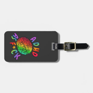 ADHD as F*ck Rainbow Brain Luggage Tag