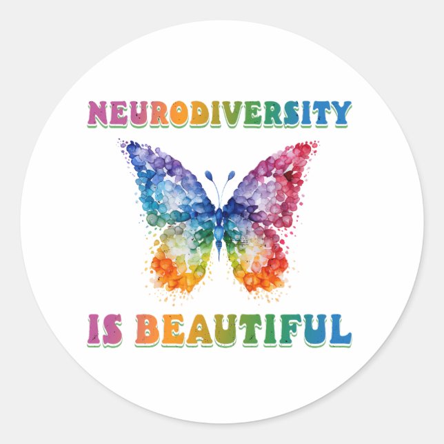 ADHD, Autism aba, Neurodiversity,Special education Classic Round Sticker (Front)