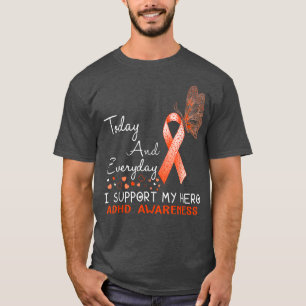 ADHD Awareness I Support My Hero Butterfly T-Shirt