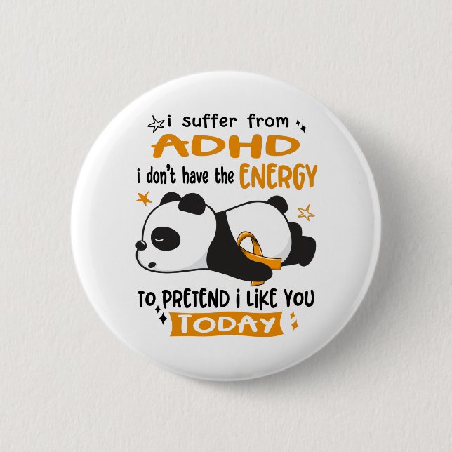 ADHD Awareness Month Ribbon Gifts 6 Cm Round Badge (Front)
