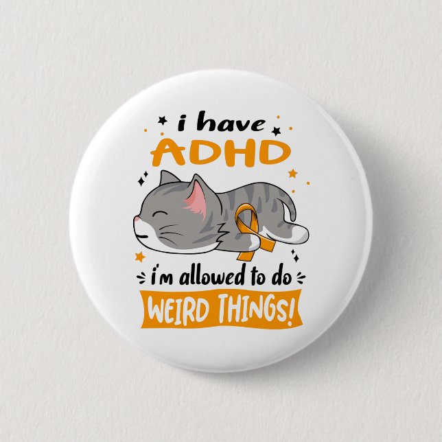 ADHD Awareness Month Ribbon Gifts 6 Cm Round Badge (Front)