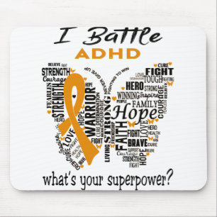 ADHD Awareness Month Ribbon Gifts Mouse Mat