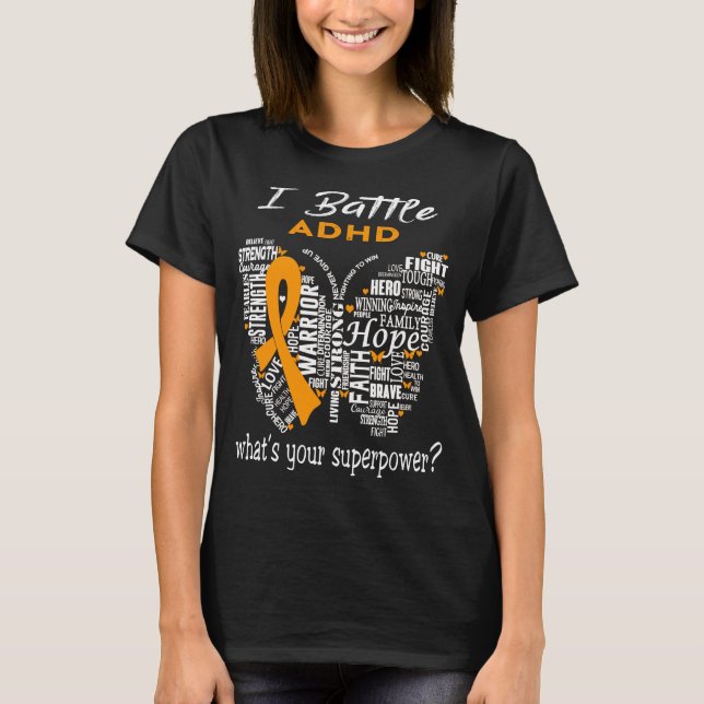 ADHD Awareness Month Ribbon Gifts T-Shirt (Front)