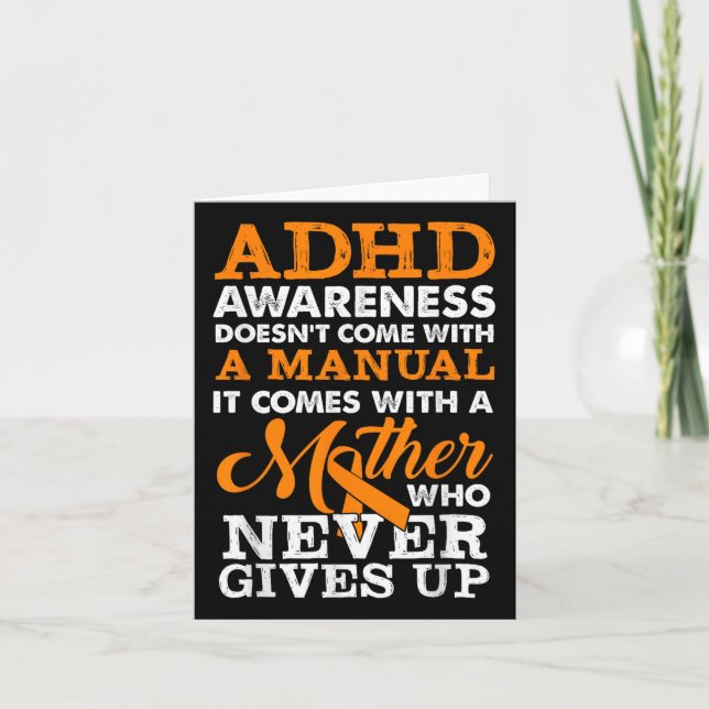 Adhd Awareness Never Give Up  Card (Front)