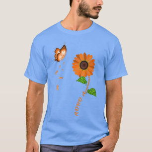 ADHD Awareness Orange Butterfly Sunflower Ribbon T-Shirt