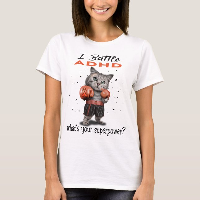 ADHD Awareness Ribbon Support Gifts T-Shirt (Front)