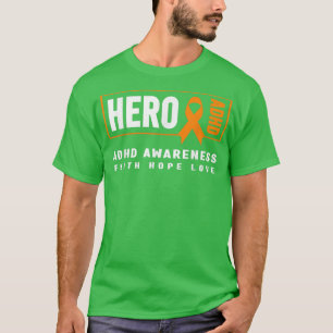 ADHD Awareness Shirt - Orange Ribbon, ADHD Hero 