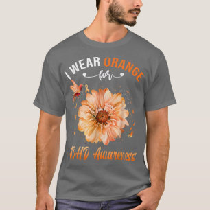ADHD AwarenessI Wear Pink Hummingbird Ribbon  T-Shirt
