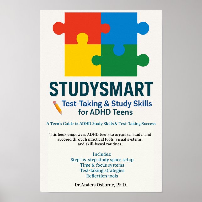 adhd Back Cover  study Smart Poster (Front)