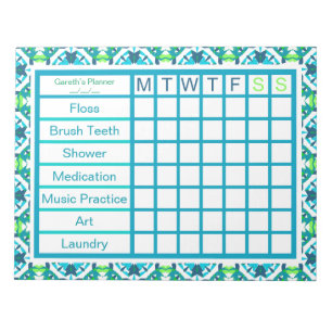 ADHD Boy’s Men’s Weekly Checklist Reminder Planner Notepad