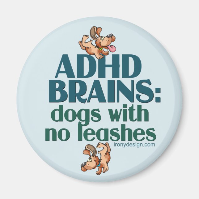 ADHD BRAINS (blue) Magnet (Front)