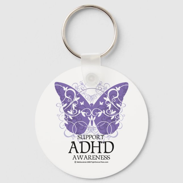 ADHD Butterfly Key Ring (Front)