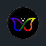 ADHD Butterfly Neurodiversity Button Badge (black)<br><div class="desc">Based on the "rainbow infinity" neurodiversity symbol,  with an ADHD butterfly twist.</div>