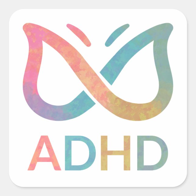 ADHD Butterfly Square Sticker (Front)