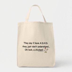 ADHD Chicken Humour Tote Bag
