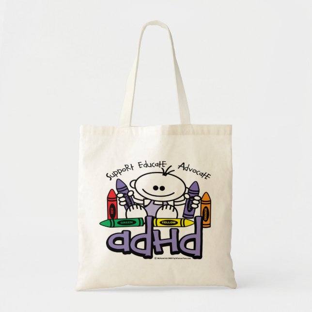 ADHD CRAYONS TOTE BAG (Front)