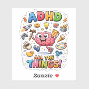ADHD Creative Humour Custom-Cut Vinyl Sticker