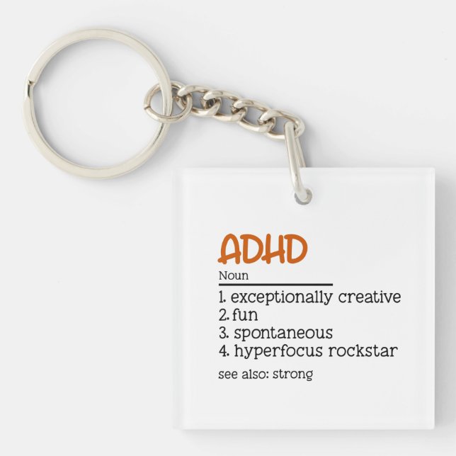 ADHD Definition Neurodiversity Awareness  Key Ring (Front)
