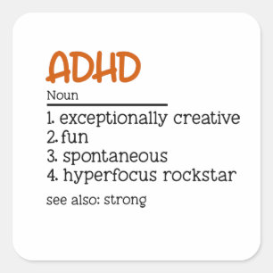 ADHD Definition Neurodiversity Awareness  Square Sticker