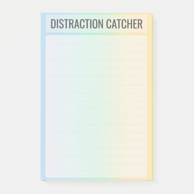 ADHD Distraction Catcher Study Brain Dump Post-it Notes (Front)