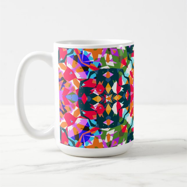 ADHD Dopamine Boost Positivity Pattern Colourful Coffee Mug (Left)
