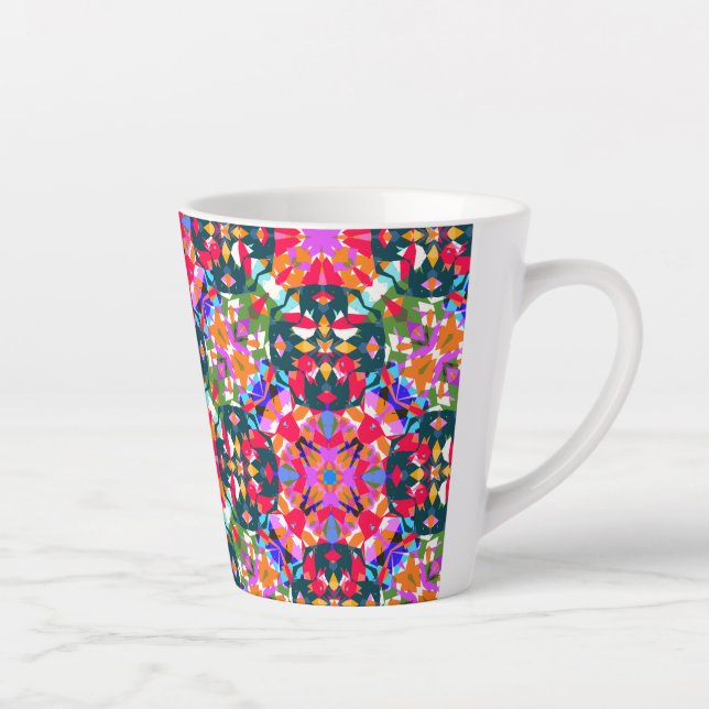 ADHD Dopamine Boost Positivity Pattern Colourful Latte Mug (Right)