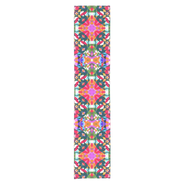 ADHD Dopamine Boost Positivity Pattern Colourful Short Table Runner (Front)