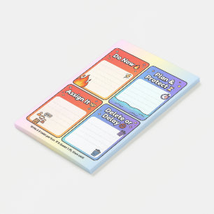 ADHD Eisenhower Matrix Task Organizer 4x6 Card Post-it Notes