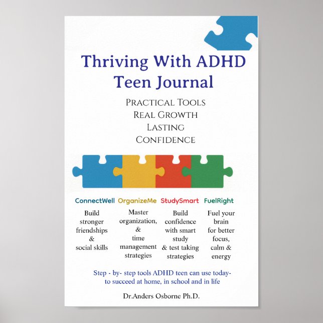 ADHD FRONT COVER  TEEN JOURNAL POSTER (Front)
