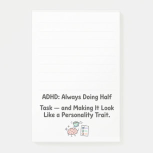 ADHD Funny Acronym Focus & Task Management  Post-it Notes