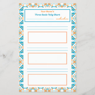 ADHD Girl’s Goal Habit Tracker Tally Chart Fridge Flyer