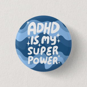 ADHD is my Superpower Fun Bubble Letters Colourful 3 Cm Round Badge