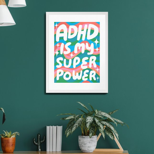 ADHD is my Superpower Fun Bubble Letters Colourful Poster (ADHD is my Superpower Fun Bubble Letters Colorful Poster
)
