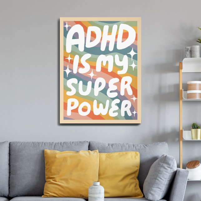 ADHD is my Superpower Fun Bubble Letters Colourful Poster (ADHD is my Superpower Fun Bubble Letters Colorful Poster
)