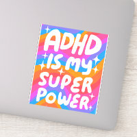 ADHD IS MY SUPERPOWER Fun Colourful Bubble Letters