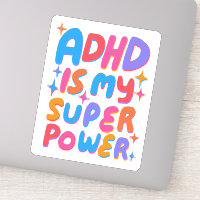 ADHD IS MY SUPERPOWER Fun Colourful Bubble Letters