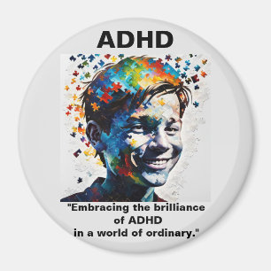 ADHD Living The Brilliance of ADHD Sticker Magnet