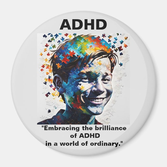 ADHD Living The Brilliance of ADHD Sticker Magnet (Front)