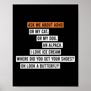 Adhd Mental Health Awareness Day Men Women Kids Fu Poster