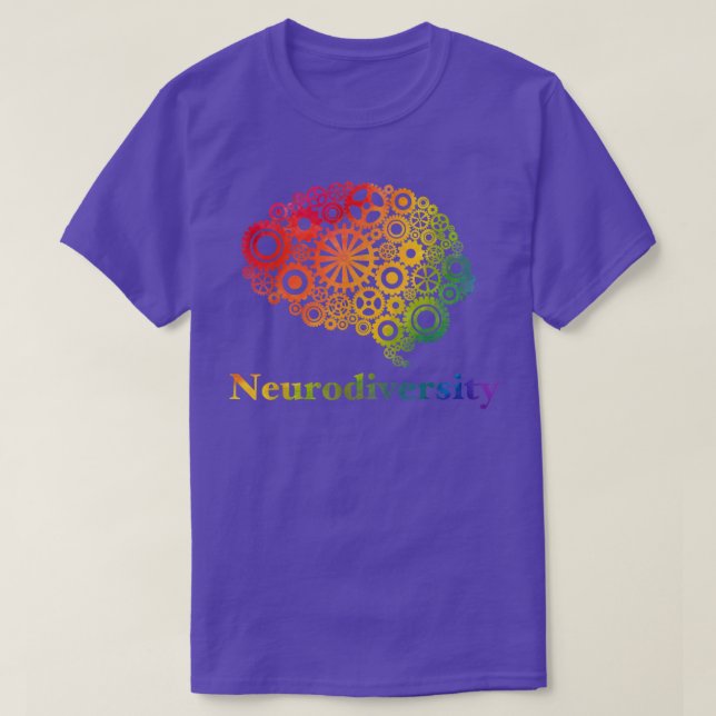 ADHD Neurodiverse Rainbow Autism Awareness Ribbon  T-Shirt (Design Front)