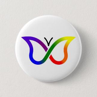ADHD Neurodiversity Butterfly Button Badge (white)