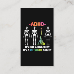 ADHD Not Disability Different Ability Skeleton Business Card