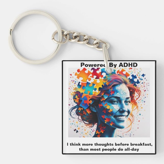 ADHD Quotes.  Key Ring (Front)