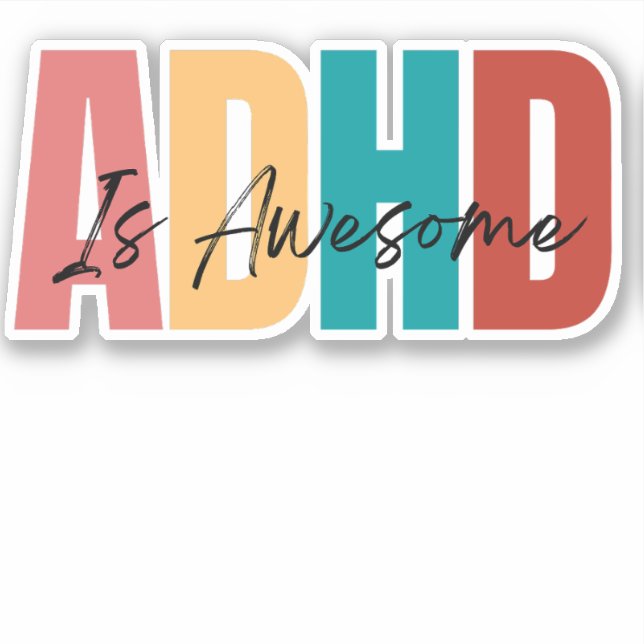 ADHD Self Love Self Care Therapist Cute Sticker (Front)