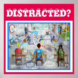 ADHD Symptoms Poster : "Distracted"