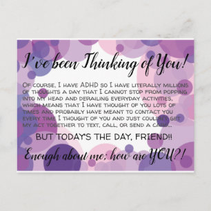 ADHD Thinking of you postcard