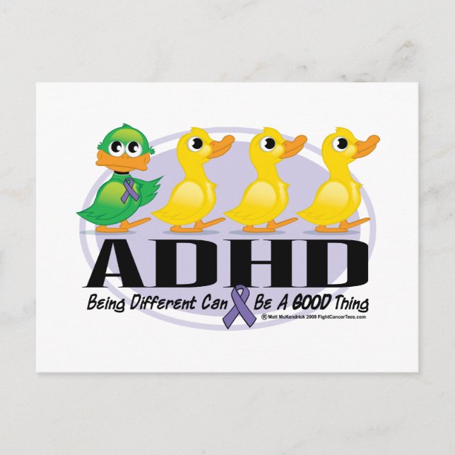 ADHD Ugly Duckling Postcard (Front)