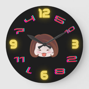 ADHD Wall Clock - Brown Hair Pale
