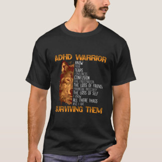 Adhd Warrior Embrace Neurodiversity Adhd Awareness T-Shirt