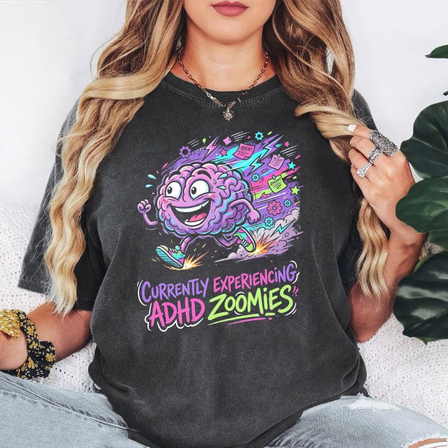 Adhd Zoomies Brain Running Design T-Shirt (Creator Uploaded)